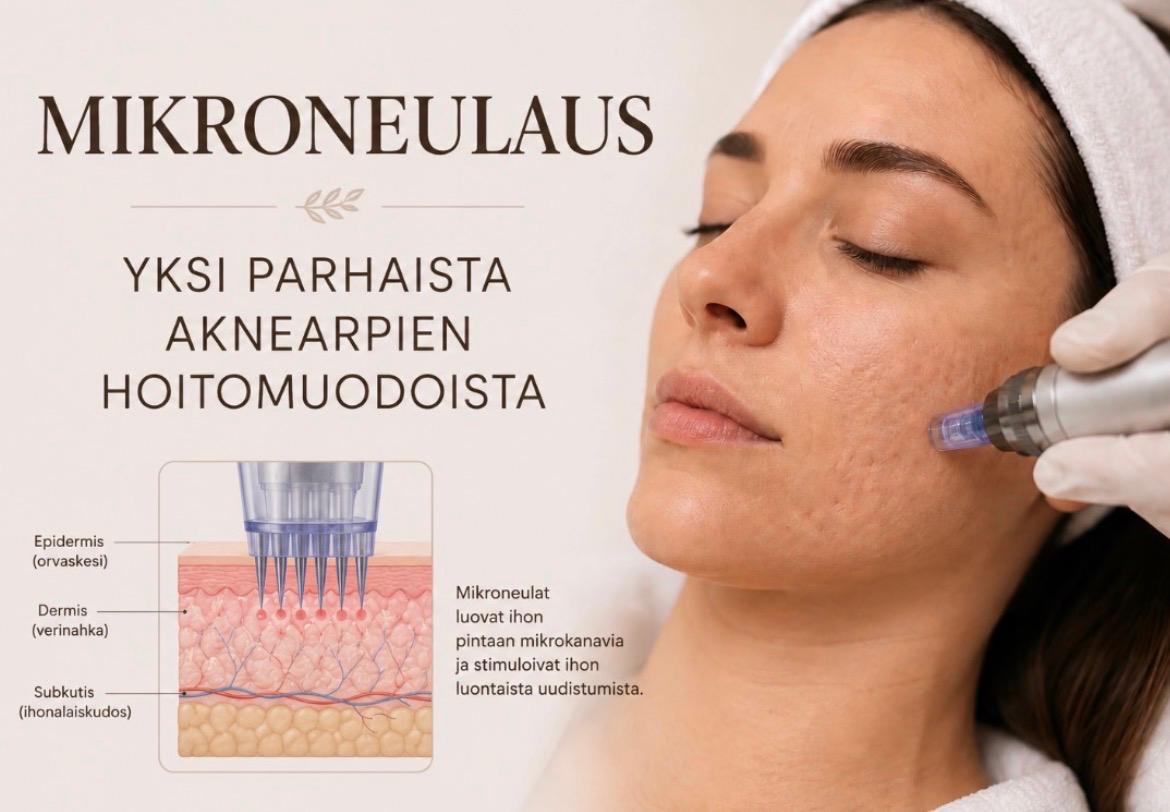 Mikroneulaushoito kasvoille – yksi parhaista aknearpien hoitomuodoista