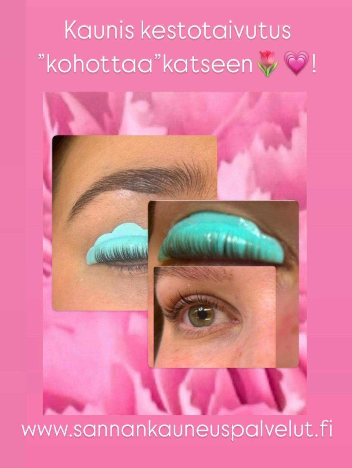 Kaunis ripsien kestotaivutus kohottaa katseen