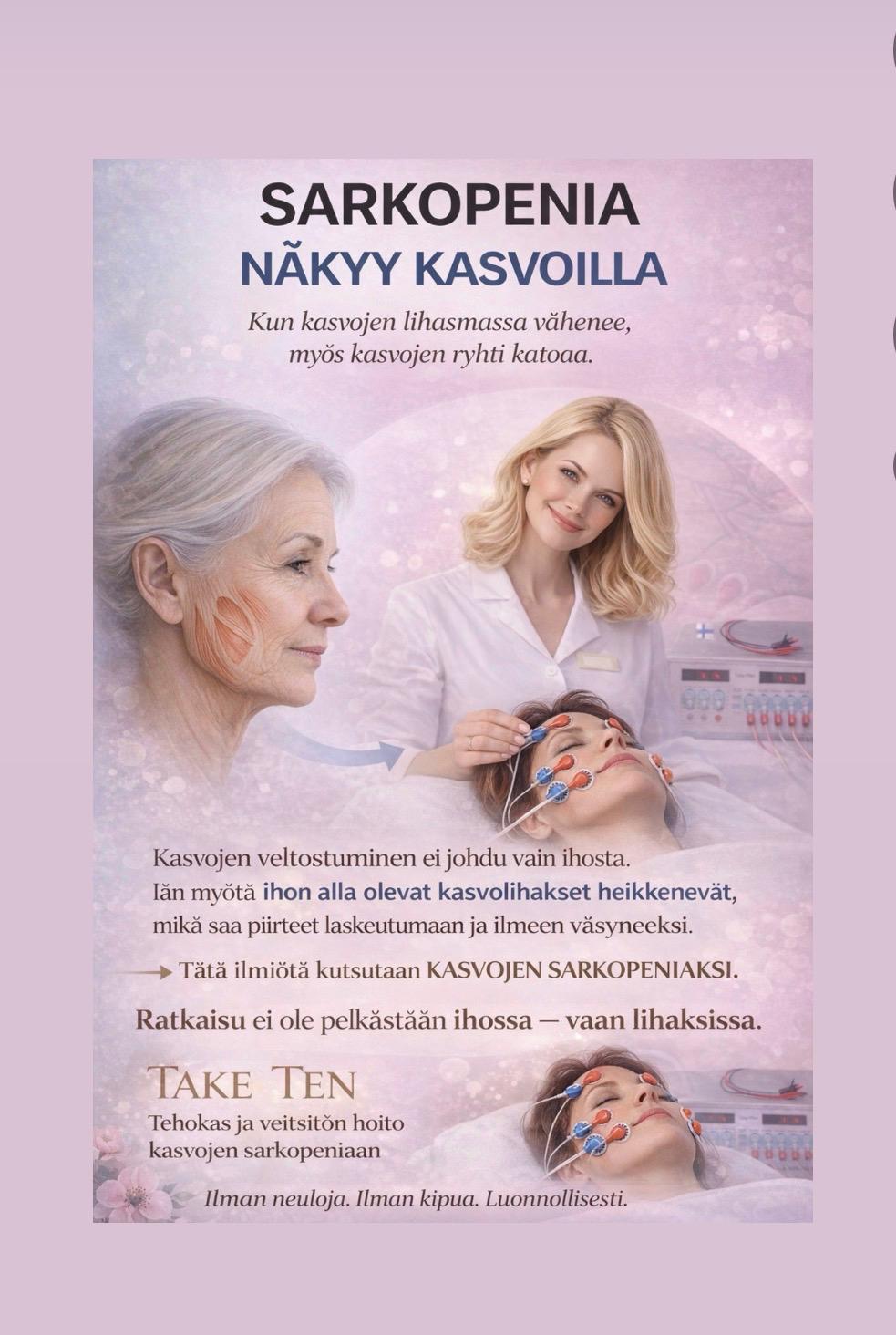 Kasvojen sarkopenia ja Take Ten -hoito